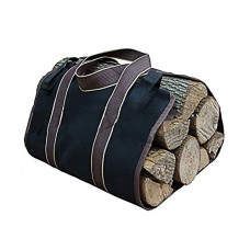 Premium Outdoor Firewood Carrier Canvas Log Tote Bags Log Carrier Best For Carrying Wood (Black) - B078XQ91TK